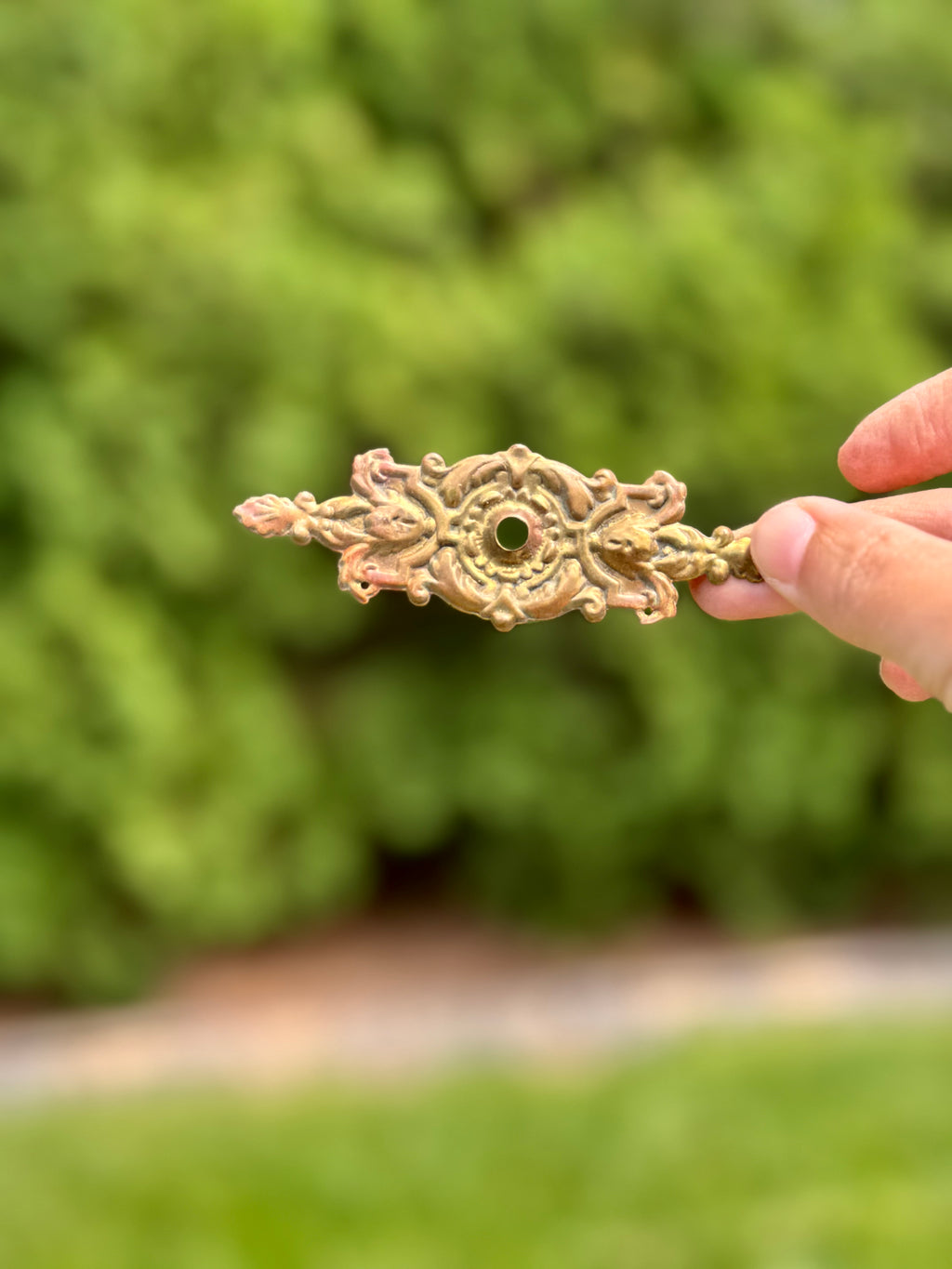 Antique French Gilt Brass Mount Fragment | Decorative Furniture Ormolu Accent, 4”