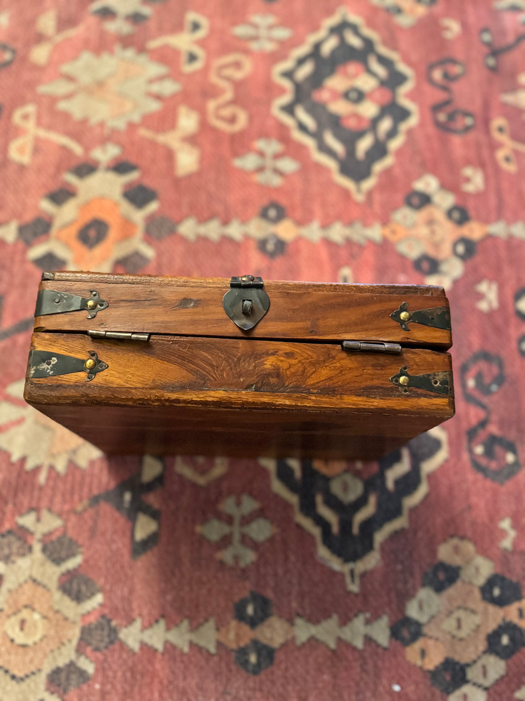 Antique 19th-Century Triple-Fold Traveling Writing Desk with Fitted Compartments