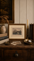 Antique Hand-Colored York Engraving | Old Bridge Over the River Foss Framed Print