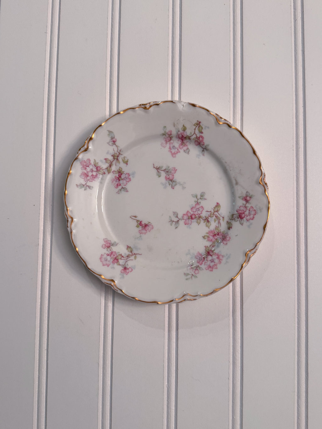 Antique Haviland Limoges Pink Apple Blossom Luncheon Plate | French Porcelain