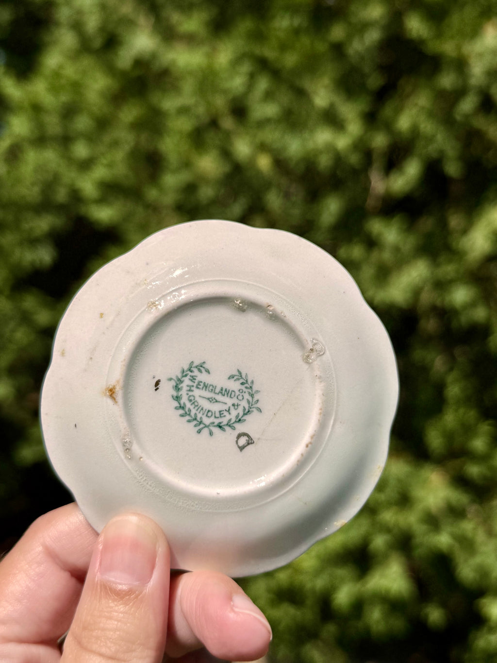 Antique English Gold Trim Butter Pats by A.J. Wilkinson | Set of 6