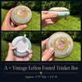 Vintage Lefton Footed Porcelain Trinket Box | Victorian Courting Couple | Made in Japan
