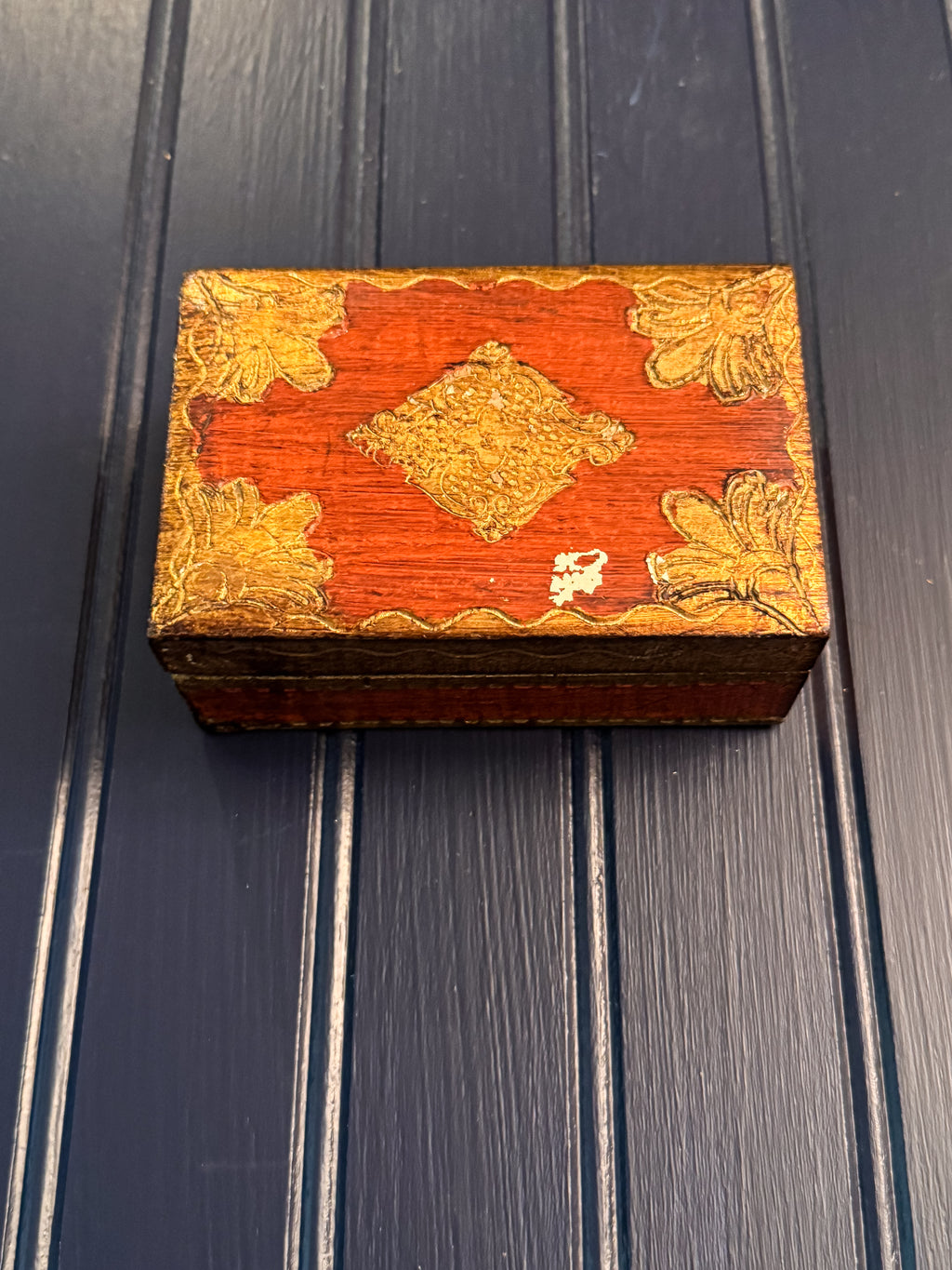 Vintage ARAM Florentine Box | Handmade in Florence | Velvet-Lined Italian Keepsake Box