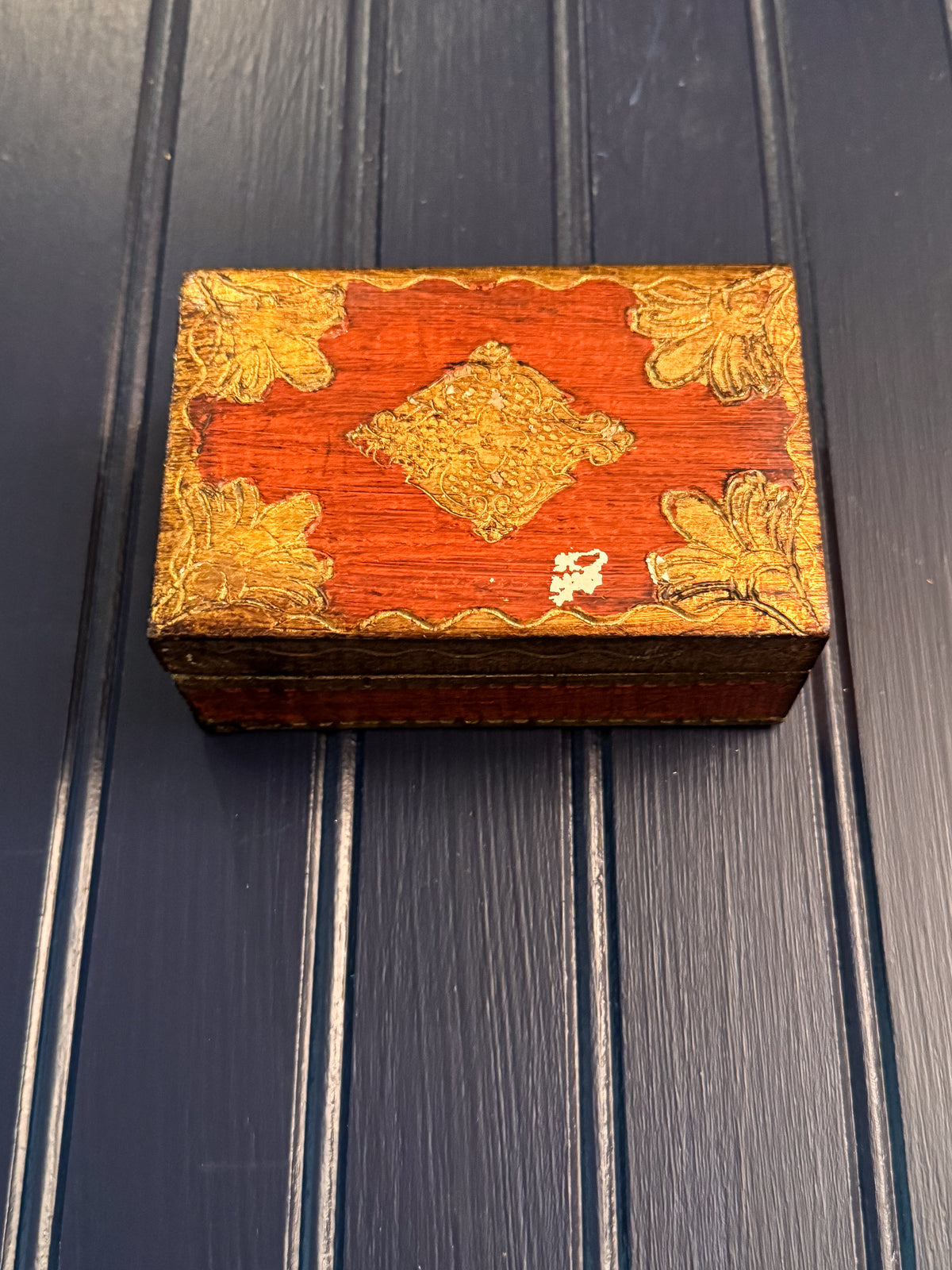 Vintage ARAM Florentine Box | Handmade in Florence | Velvet-Lined Italian Keepsake Box