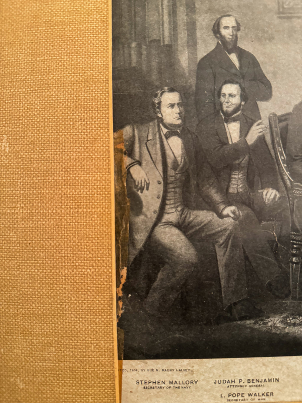 Antique Jefferson Davis and His Cabinet Framed Print | 1904 Historical Americana