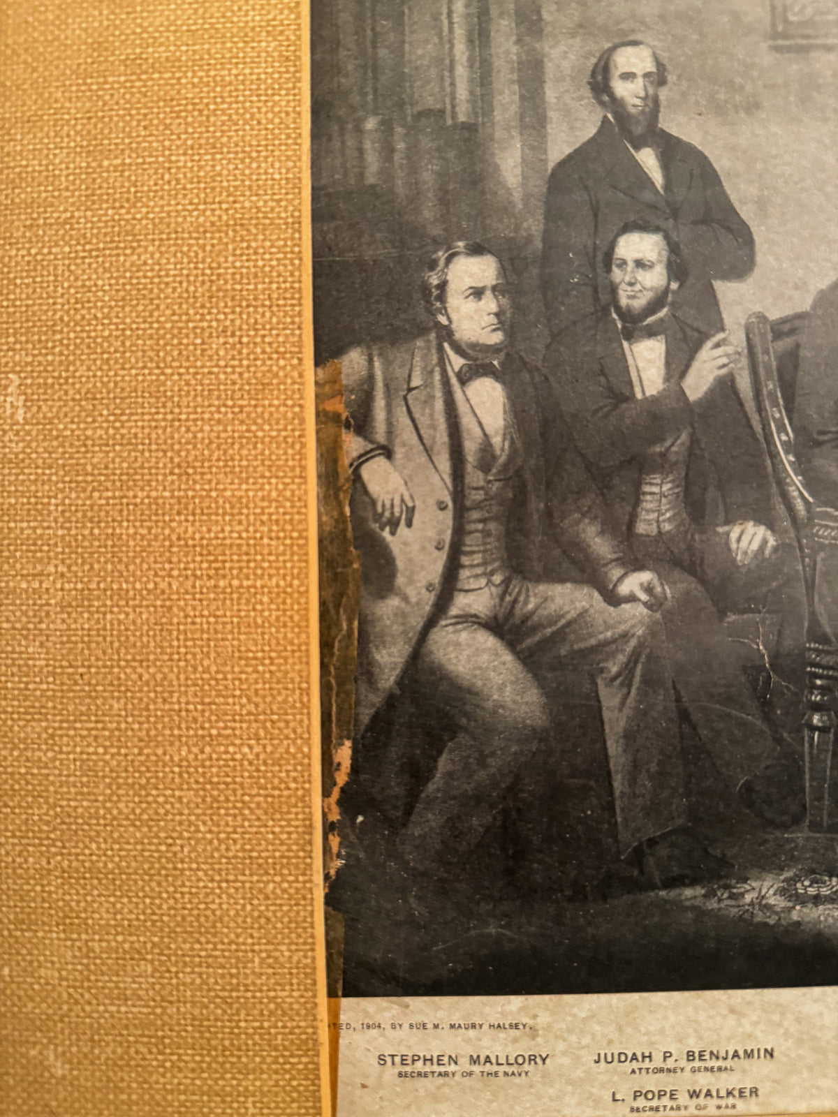 Antique Jefferson Davis and His Cabinet Framed Print | 1904 Historical Americana