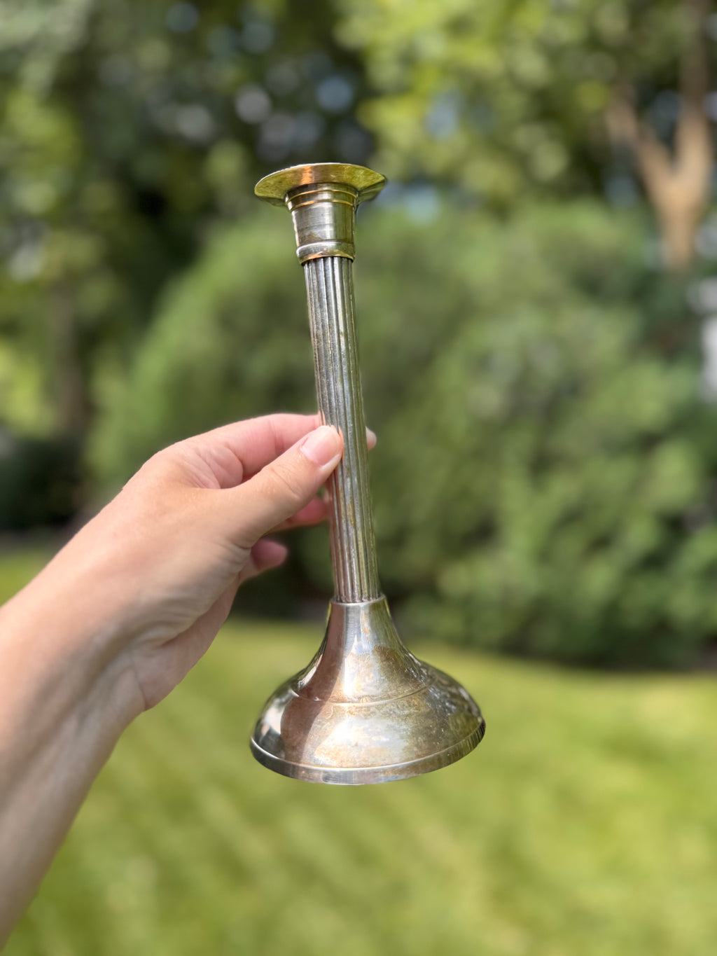 Set of Five International Silver Company Silver Plated Candlesticks
