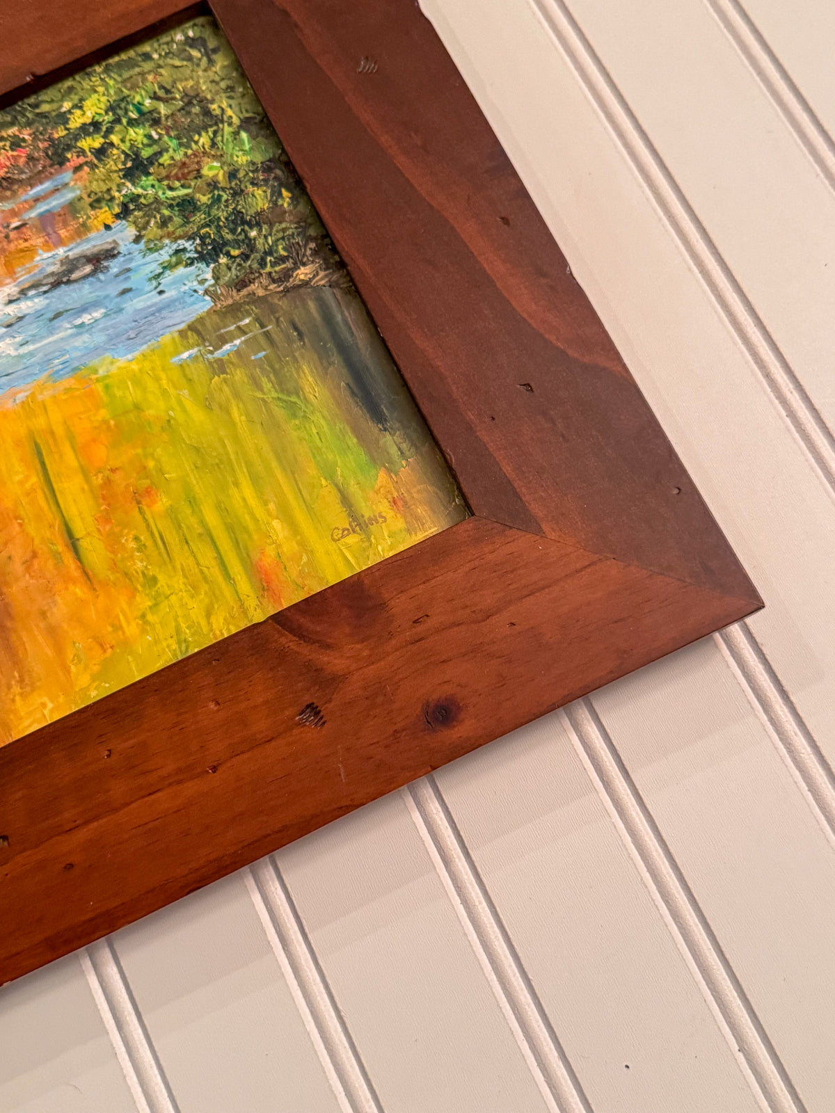 Sonny Collins “Autumn Splendor” Original Oil Painting in Solid Wood Frame