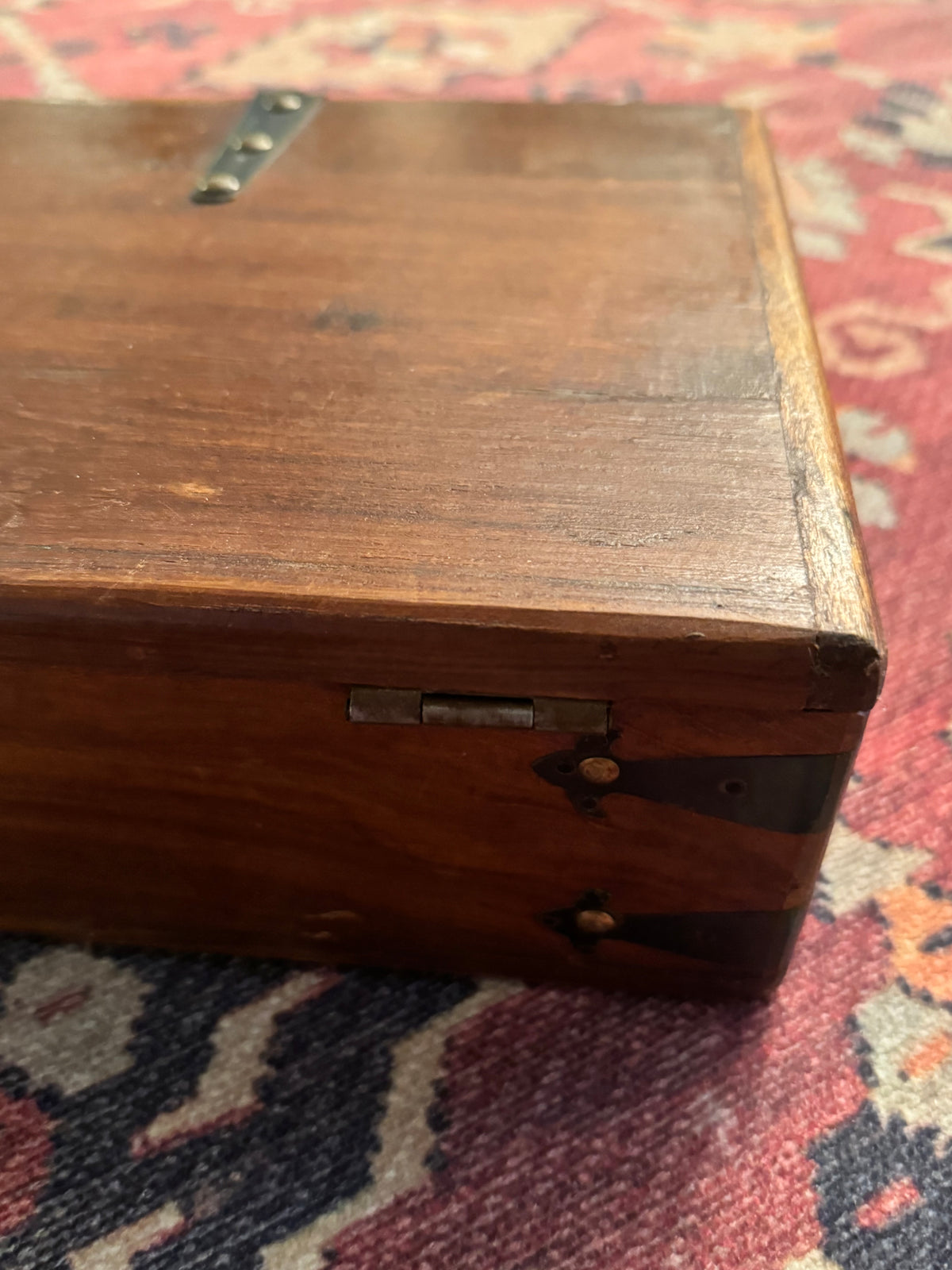 Antique 19th-Century Triple-Fold Traveling Writing Desk with Fitted Compartments