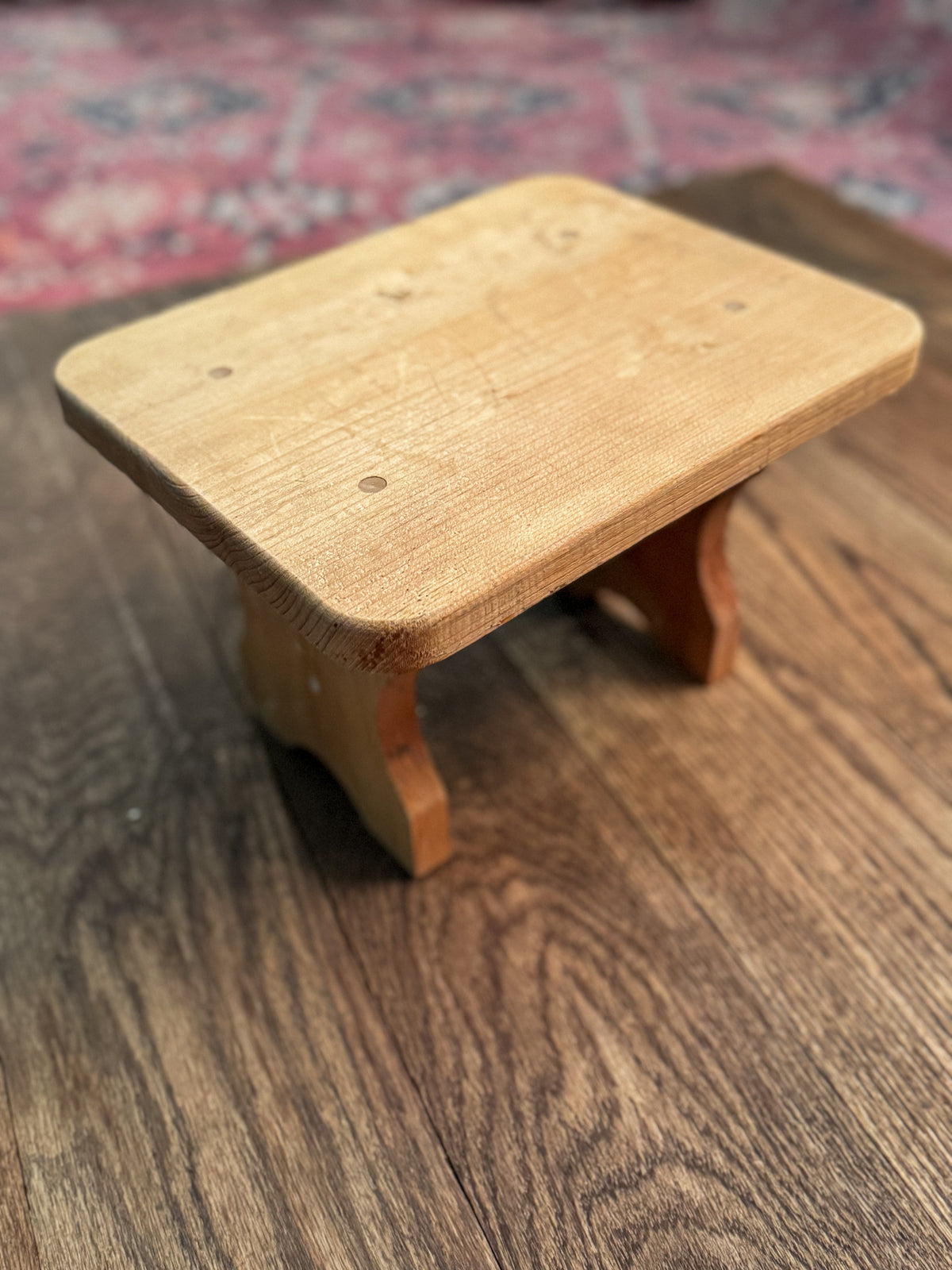 Vintage Wooden Riser Stool | Natural Wood Display Stand