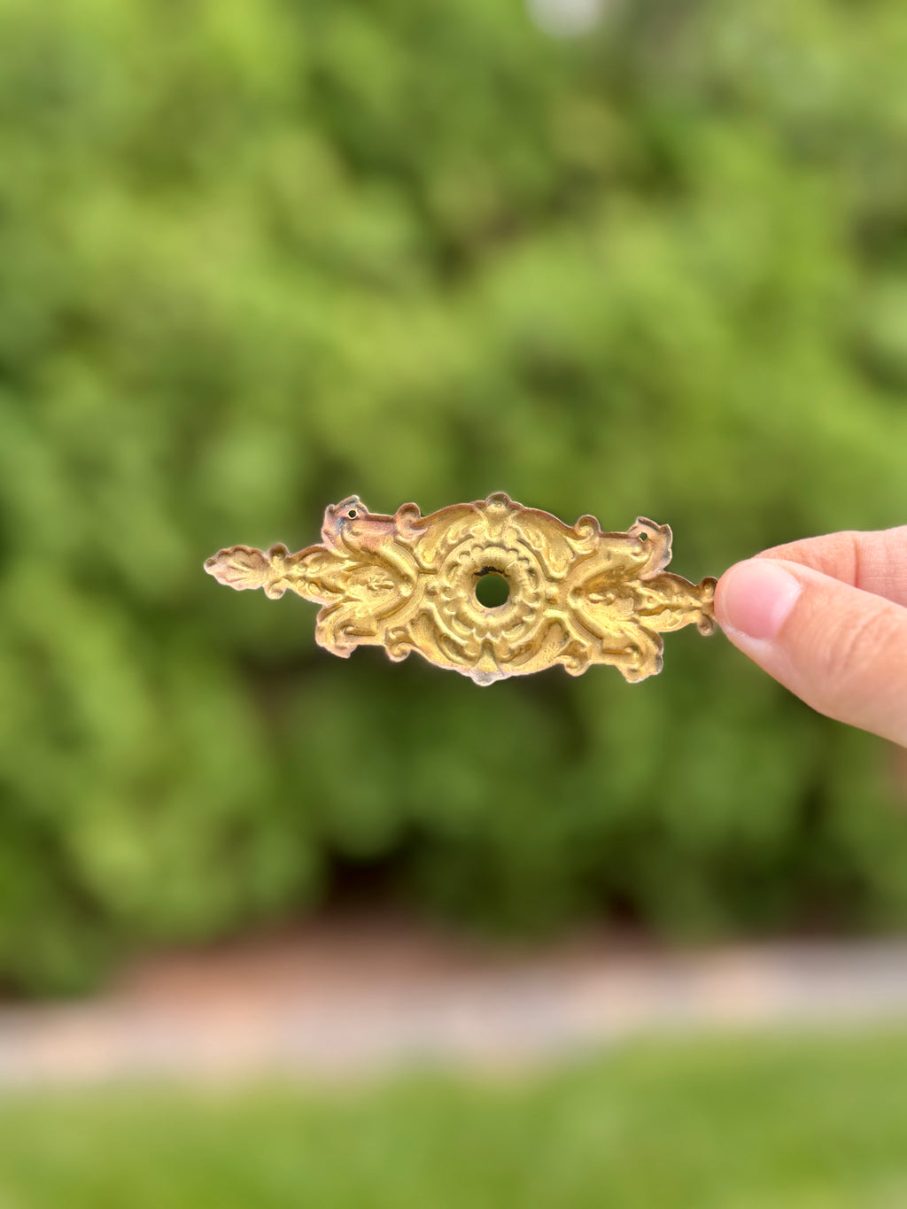 Antique French Gilt Brass Mount Fragment | Decorative Furniture Ormolu Accent, 4”