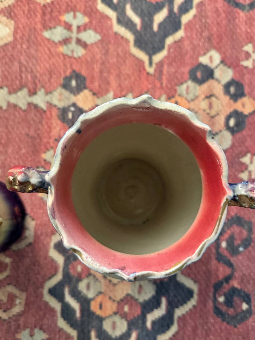 Antique English Cobalt & Gilt Double-Handled Pastoral Vases | Matching Pair