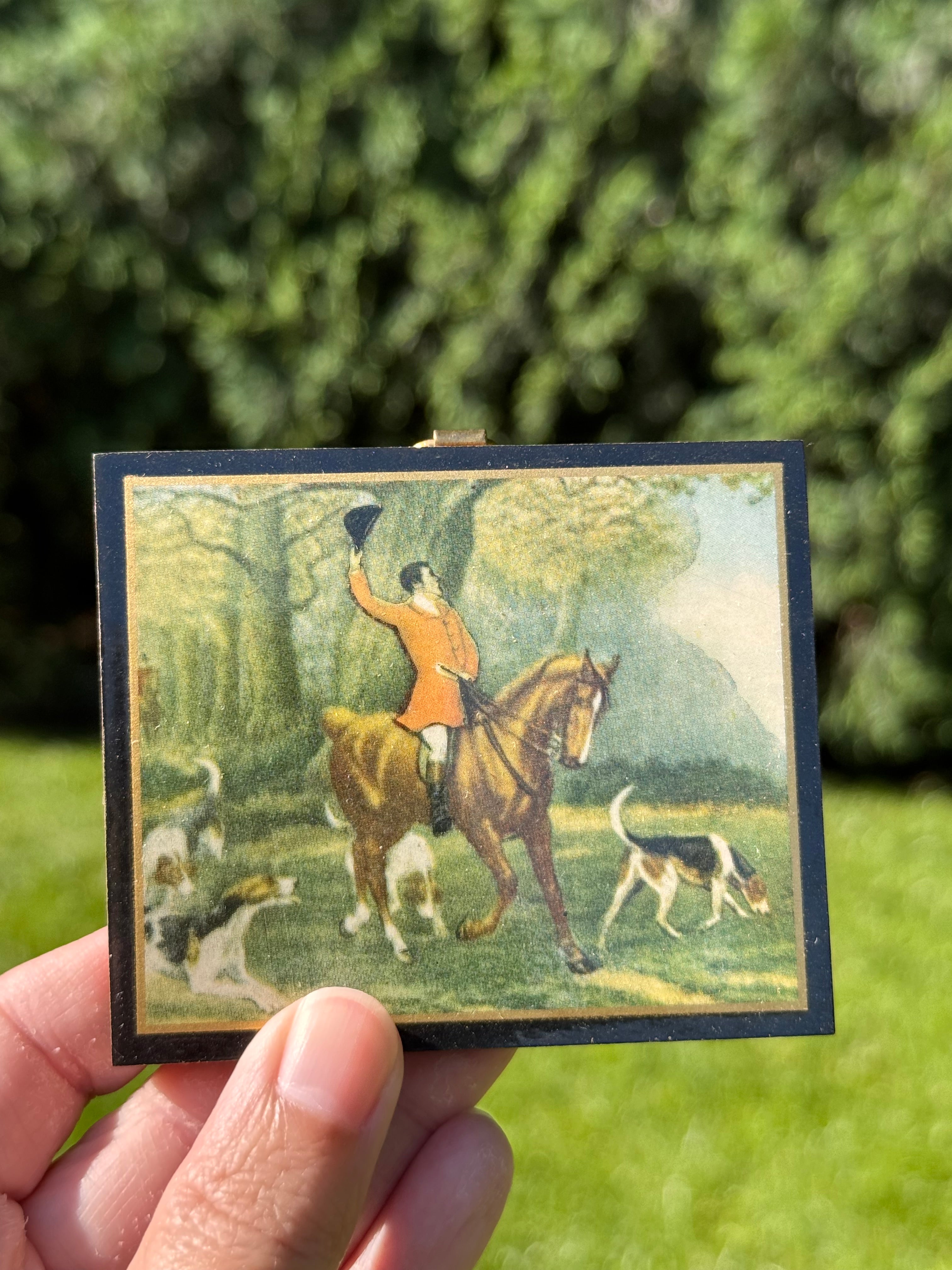 Vintage Stevens Sporting Plaque Trio | Berwick Hunt, Tally Ho & The Death | English Equestrian Wall Hangings