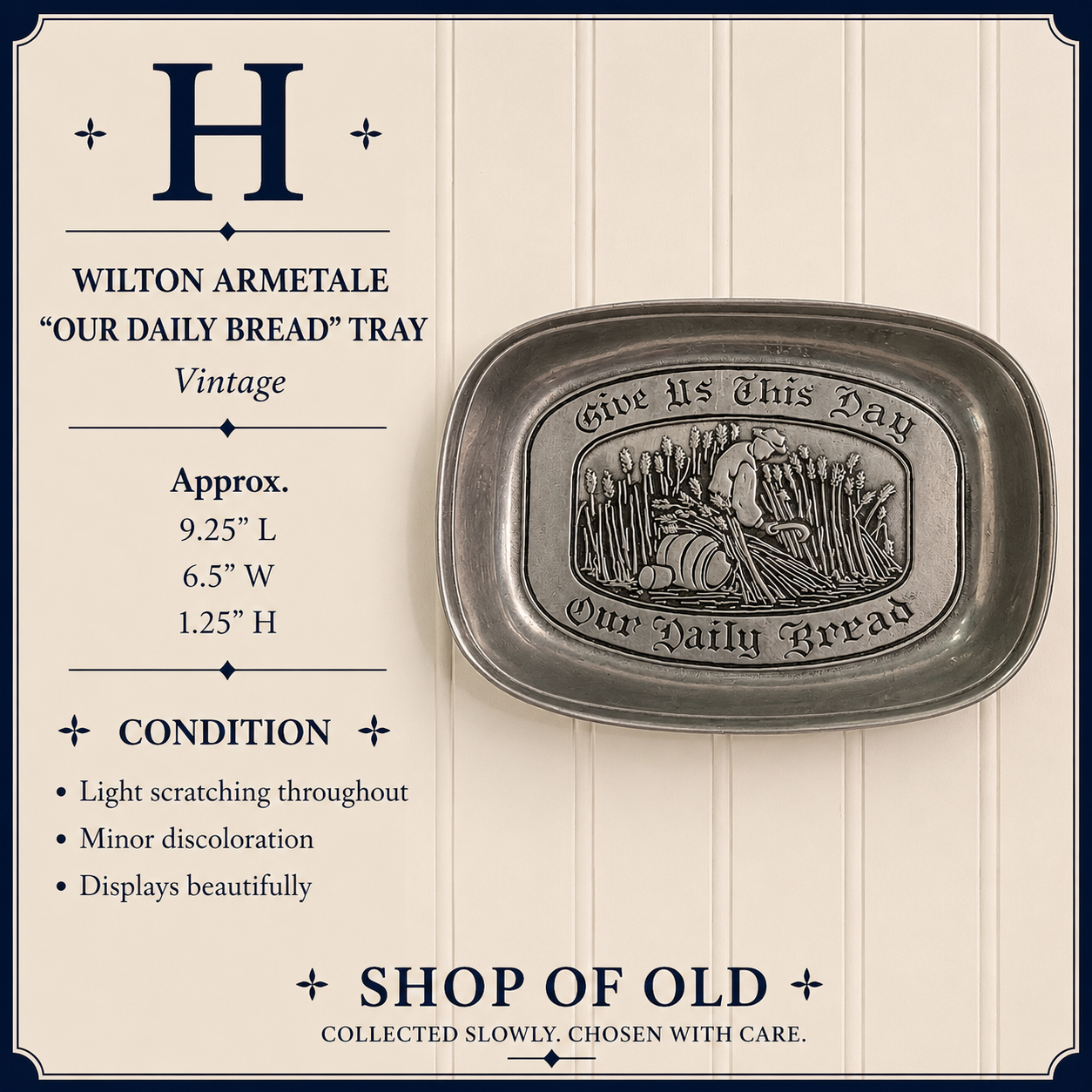 Wilton Armetale “Our Daily Bread” Tray | Vintage Bread Tray