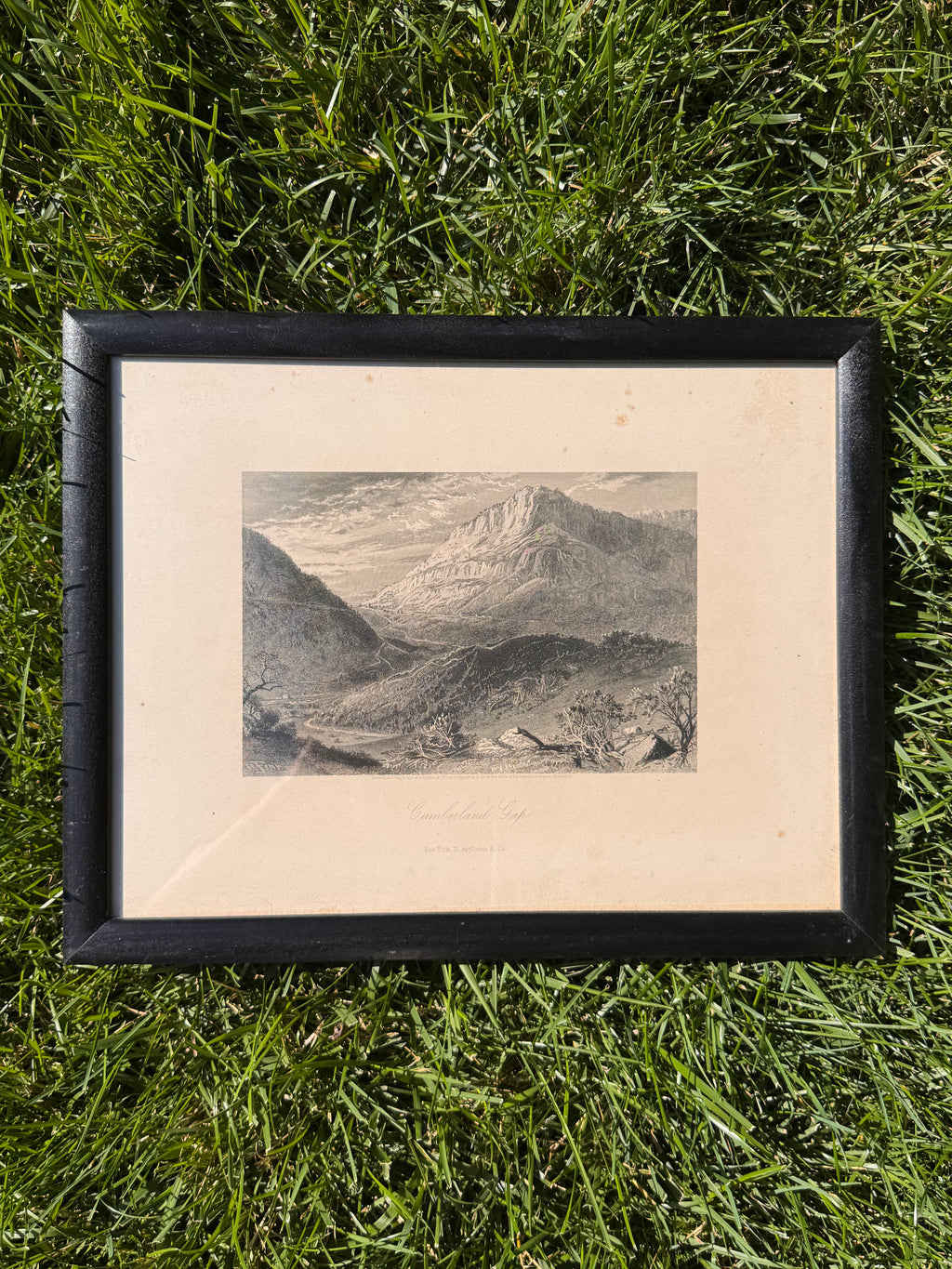 Antique Cumberland Gap Steel Engraving | Harry Fenn | Picturesque America | Professionally Framed Landscape