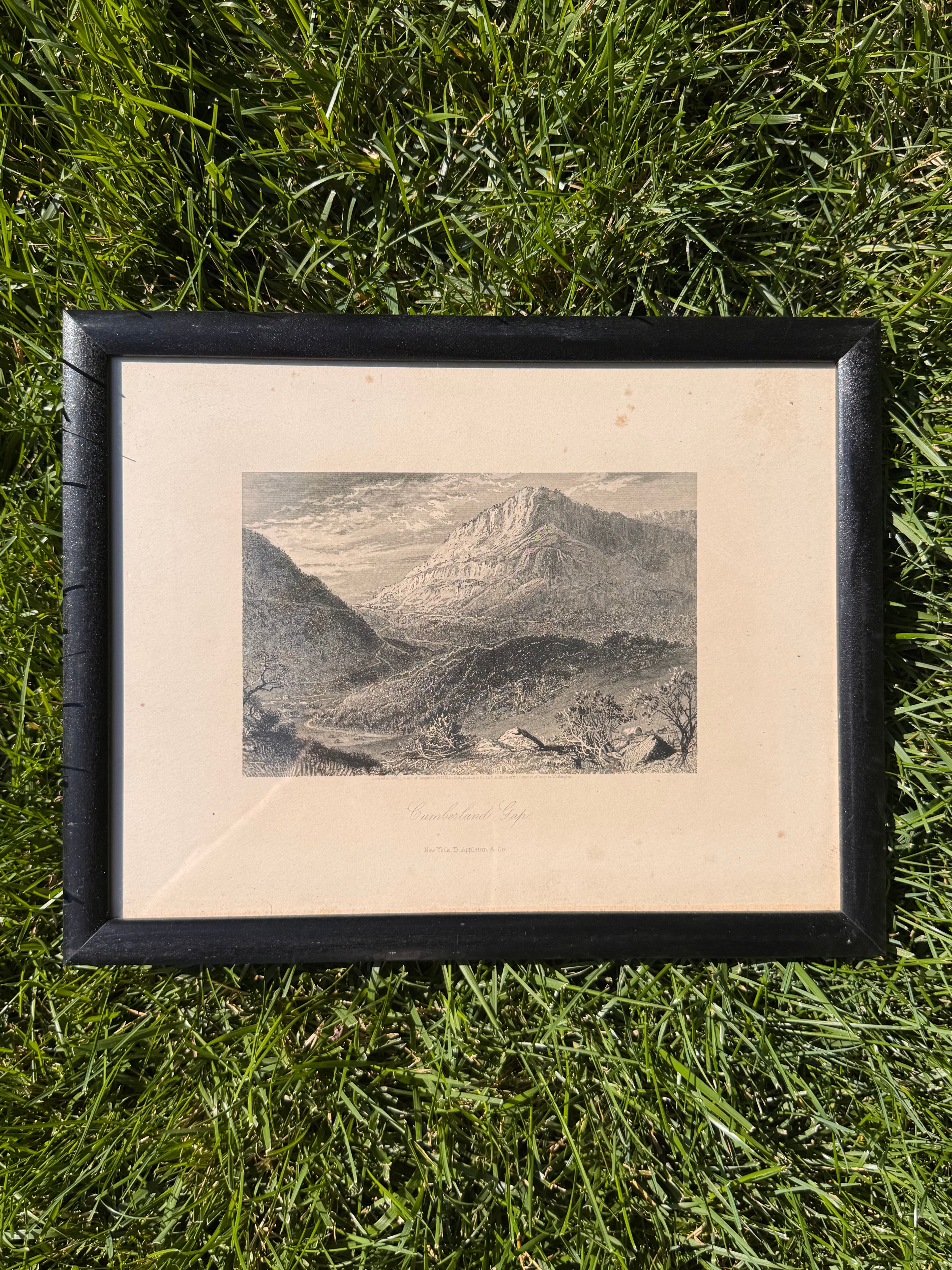 Antique Cumberland Gap Steel Engraving | Harry Fenn | Picturesque America | Professionally Framed Landscape
