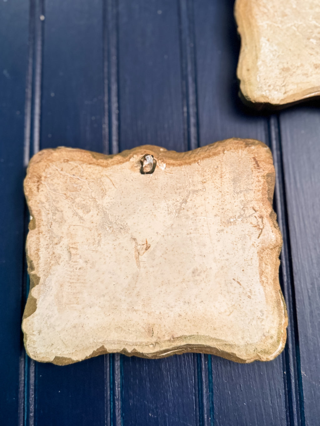 Vintage Gilt Chalkware Framed Pastoral Prints | Mid-Century