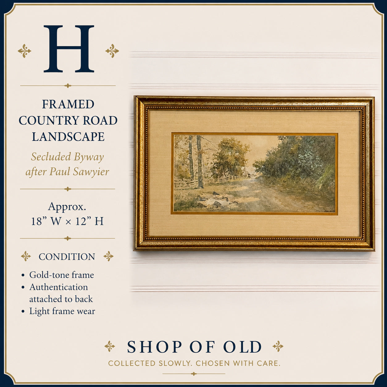 Framed Secluded Byway Print after Paul Sawyier | Authorized 1981 Kentucky Landscape