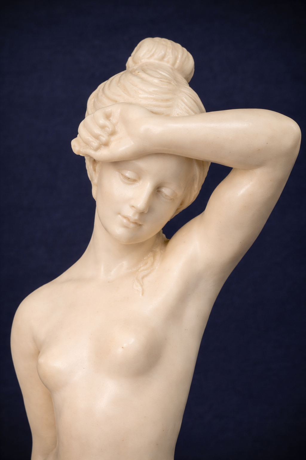 A. Santini Classical Female Figure, Signed Italian Marble Composite Sculpture