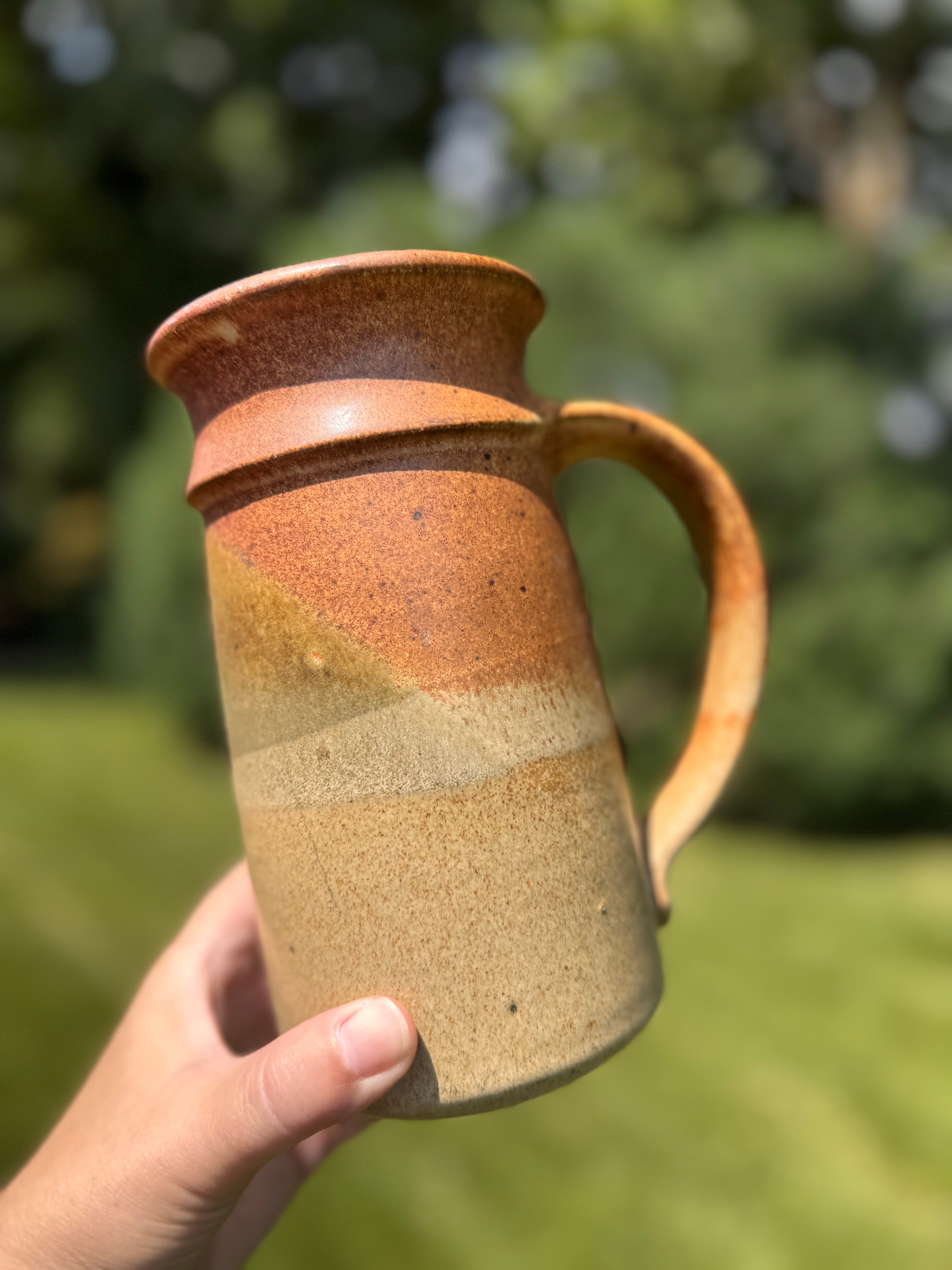 Hand-Thrown Stoneware Pitcher | Signed, Maker Unidentifiable