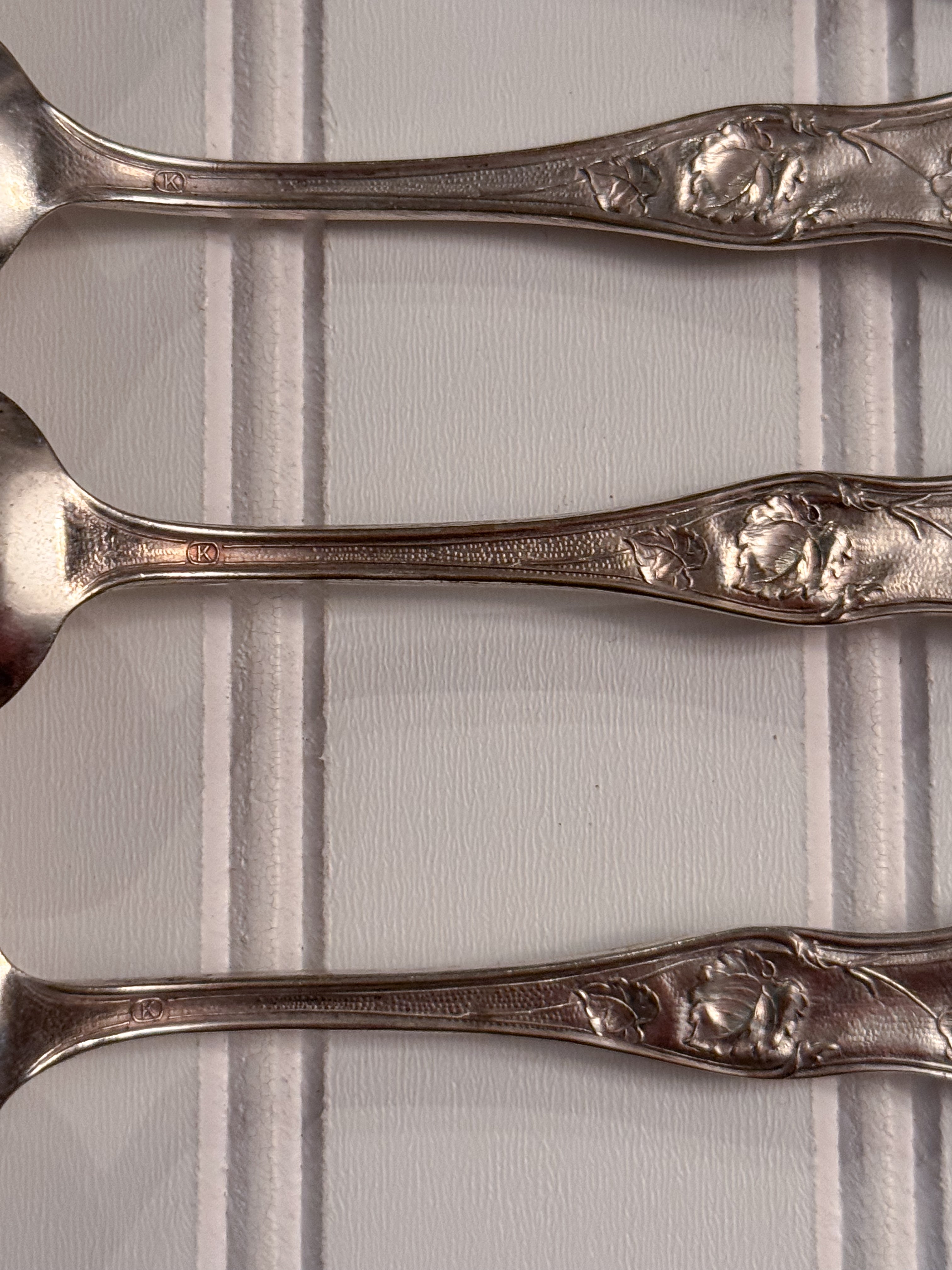 Vintage Silver-Plated Rose Spoons | Set of 6 | Mid-20th Century