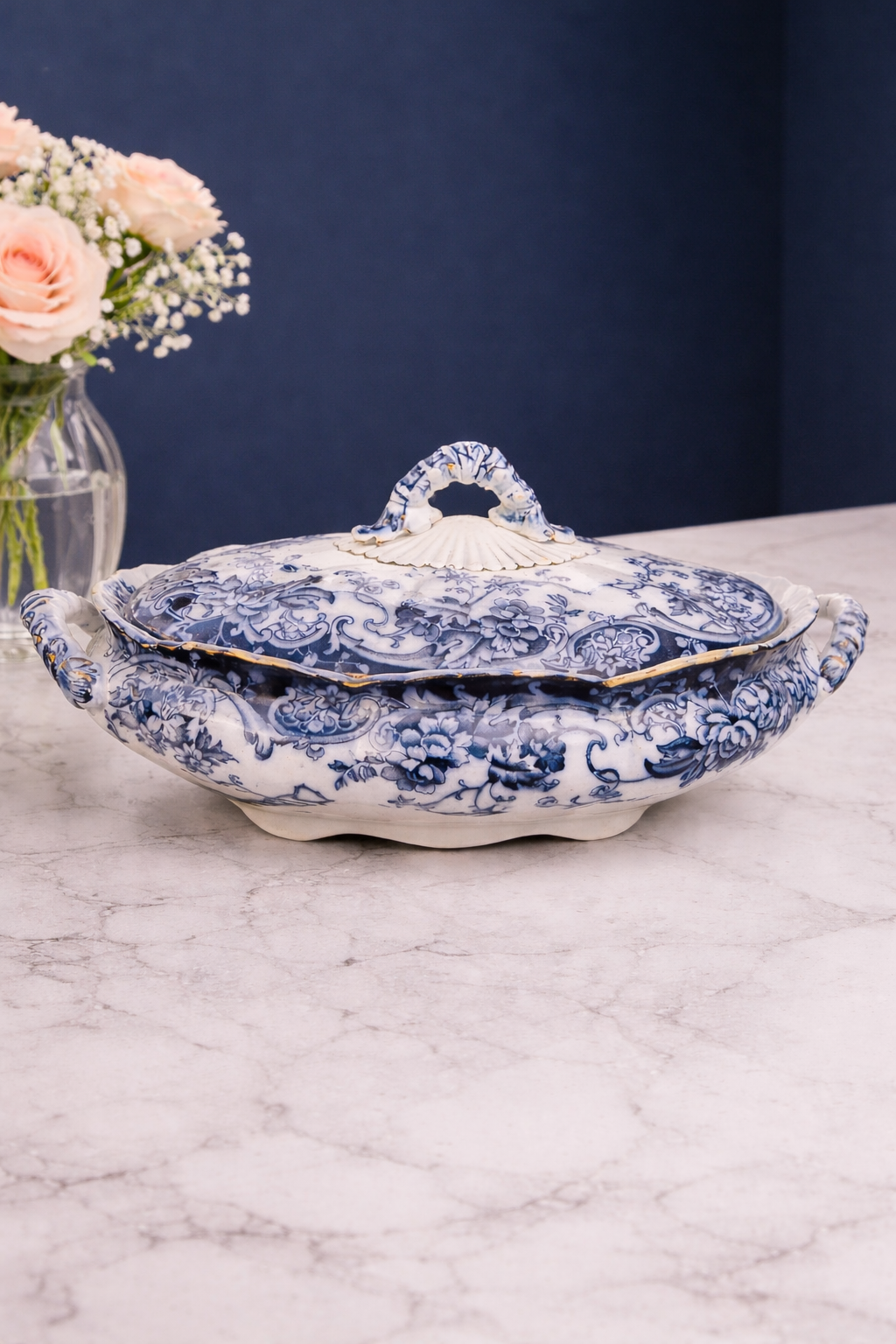 Early 20th C English Lordsware Chatsworth Covered Tureen