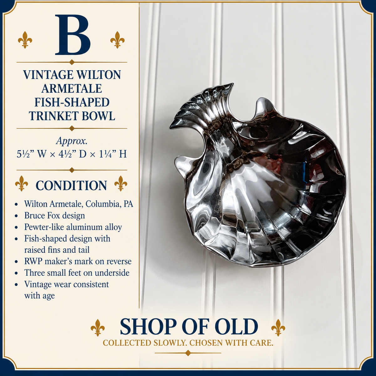 Vintage Wilton Armetale Fish-Shaped Trinket Bowl | Bruce Fox Design
