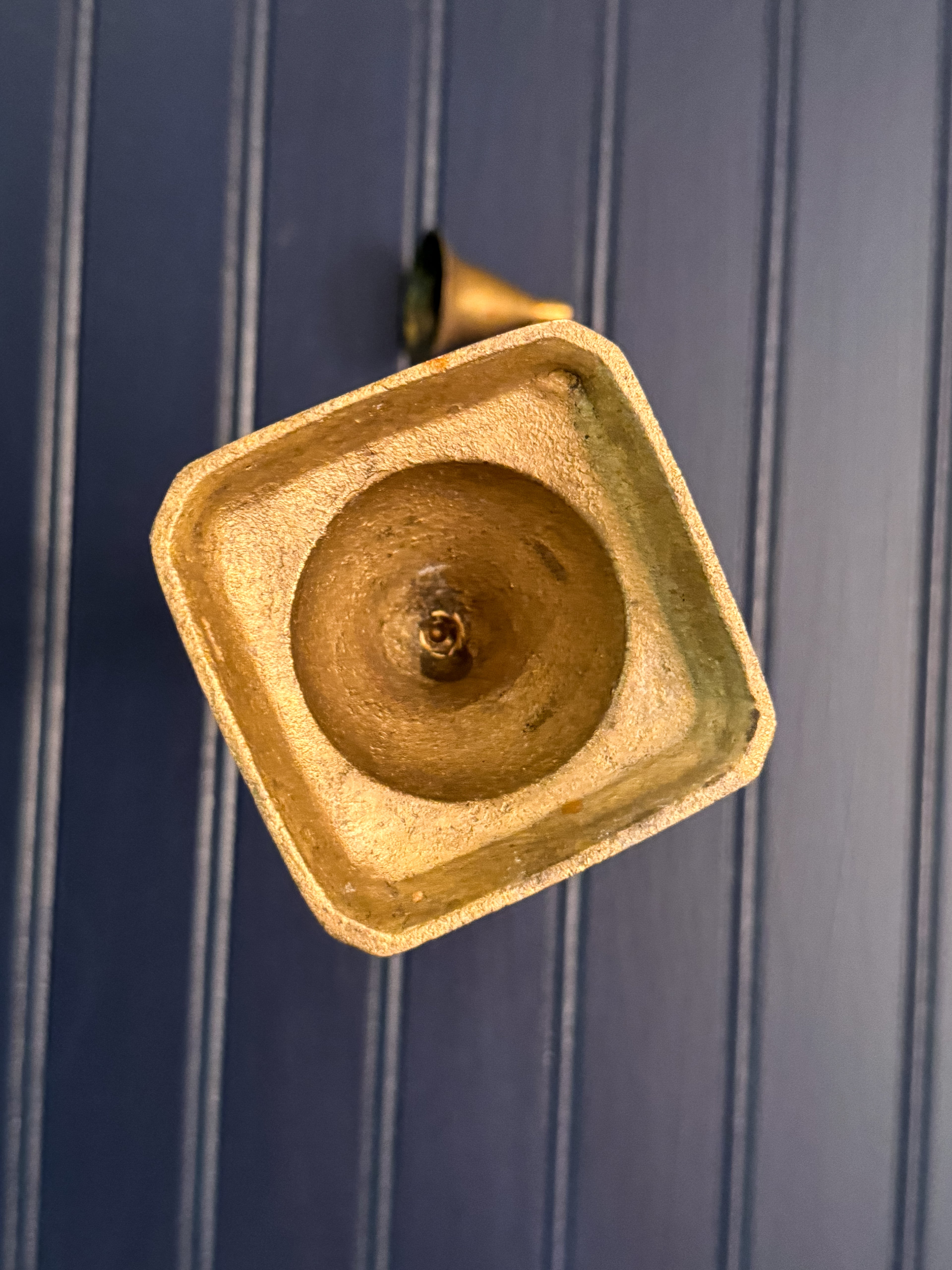 Vintage Brass Colonial Candlestick with Hanging Snuffer | Solid Brass Taper Holder | English Colonial Style