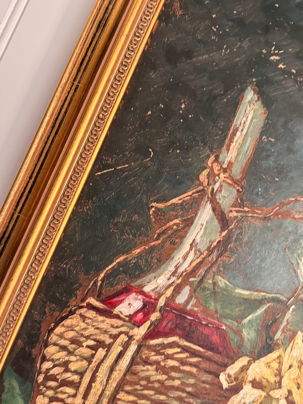 1901 Signed Oil on Board Still Life | Roses & Wine Bottle