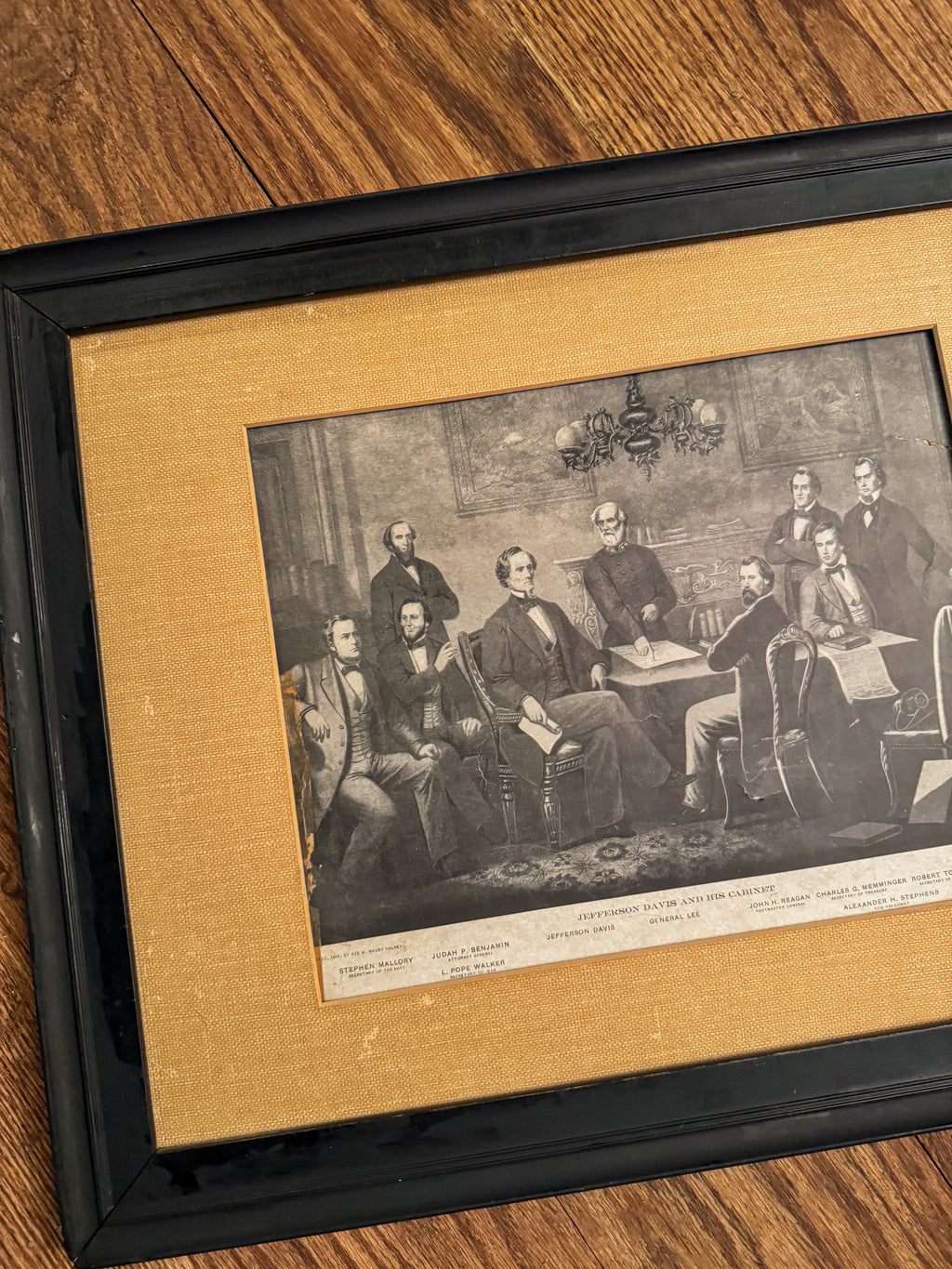 Antique Jefferson Davis and His Cabinet Framed Print | 1904 Historical Americana