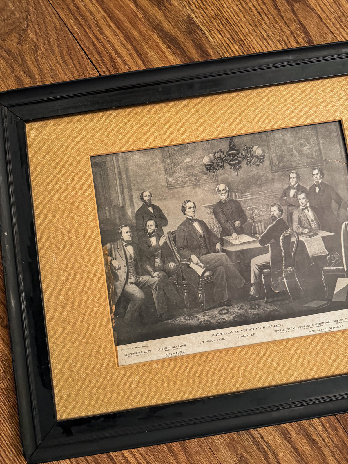 Antique Jefferson Davis and His Cabinet Framed Print | 1904 Historical Americana