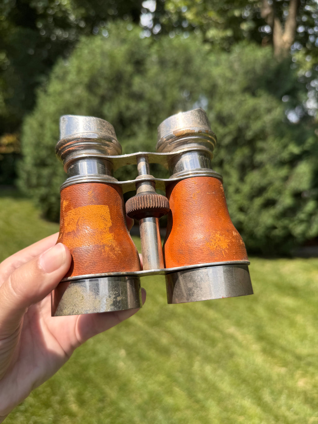 Antique Le Jockey Club Paris Opera Glasses with Leather Wrap