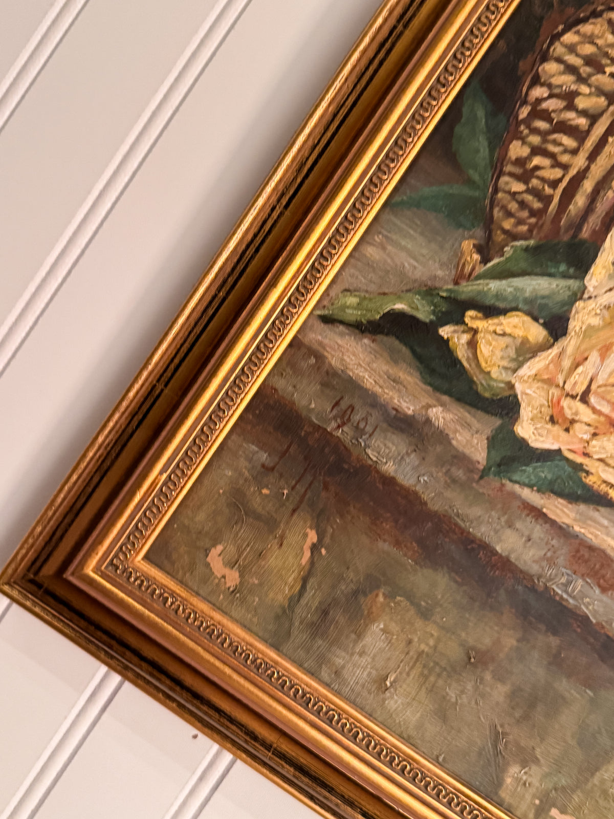 1901 Signed Oil on Board Still Life | Roses & Wine Bottle