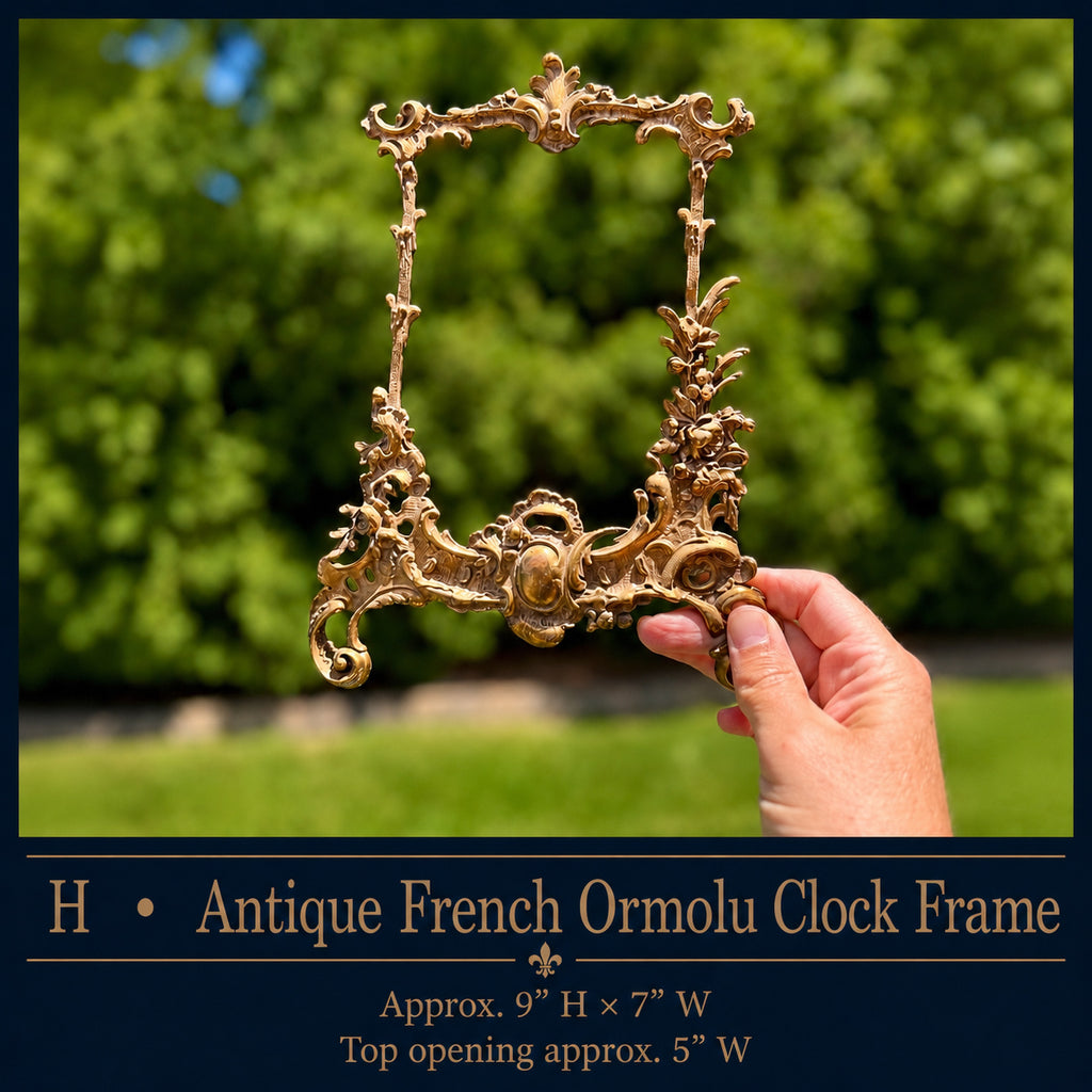 Antique French Ormolu Clock Front Frame | Rococo Gilt Bronze Mount | Architectural Fragment