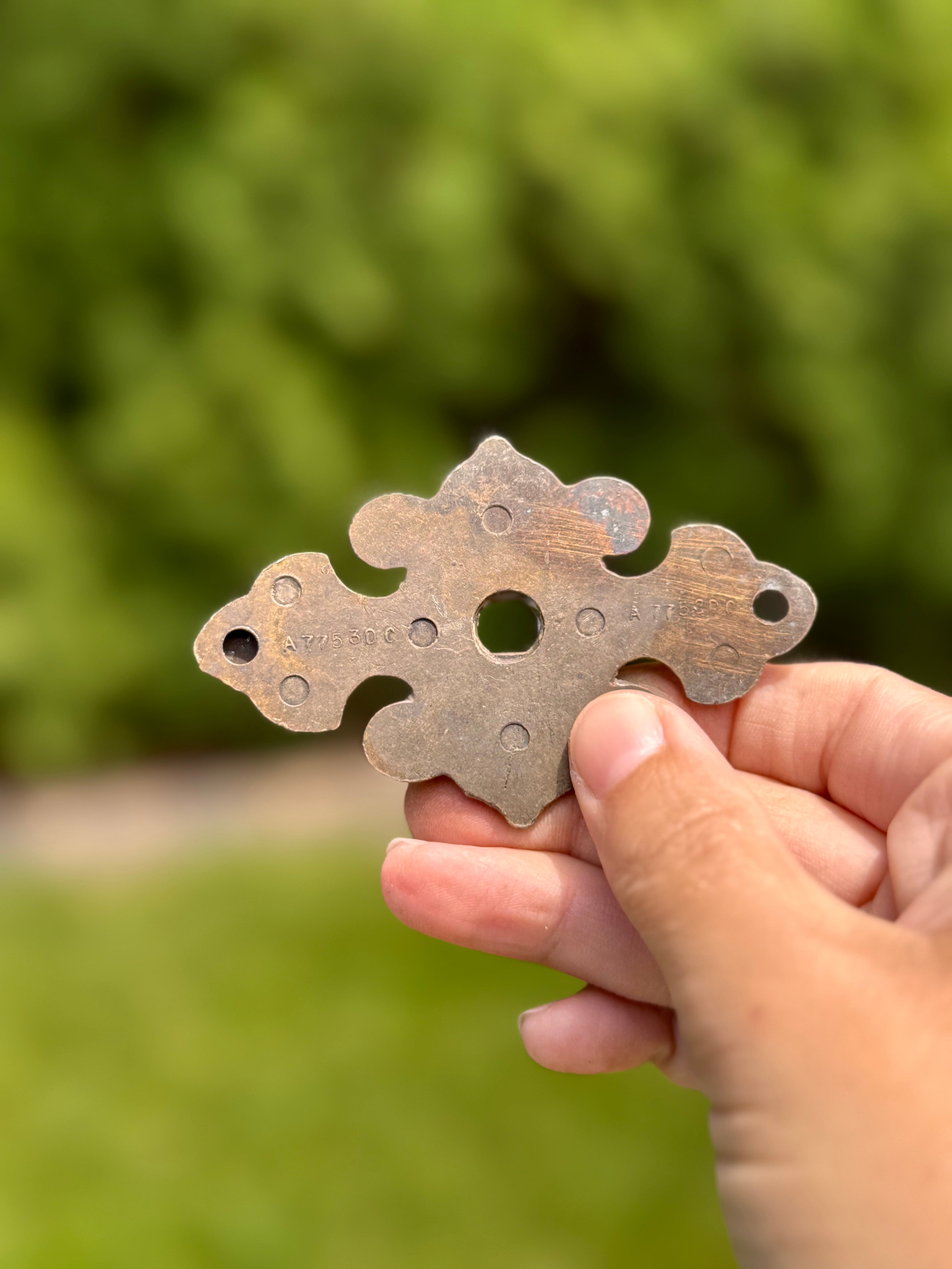Antique Gothic Revival Furniture Mount | Decorative Brass Hardware Fragment