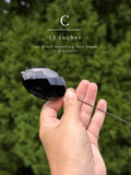Victorian Jet Black Mourning Glass Hat Pin | 12”