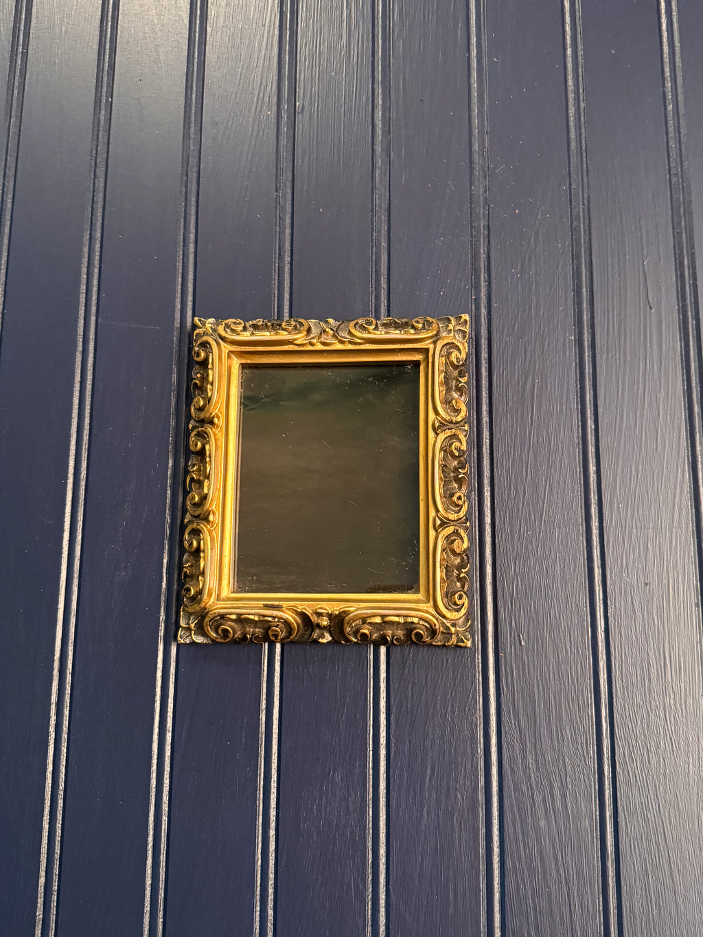 Ornate Resin Black Scrying Mirror | Gothic Revival Claude Mirror | Antiqued Gold Frame | Decorative Accent