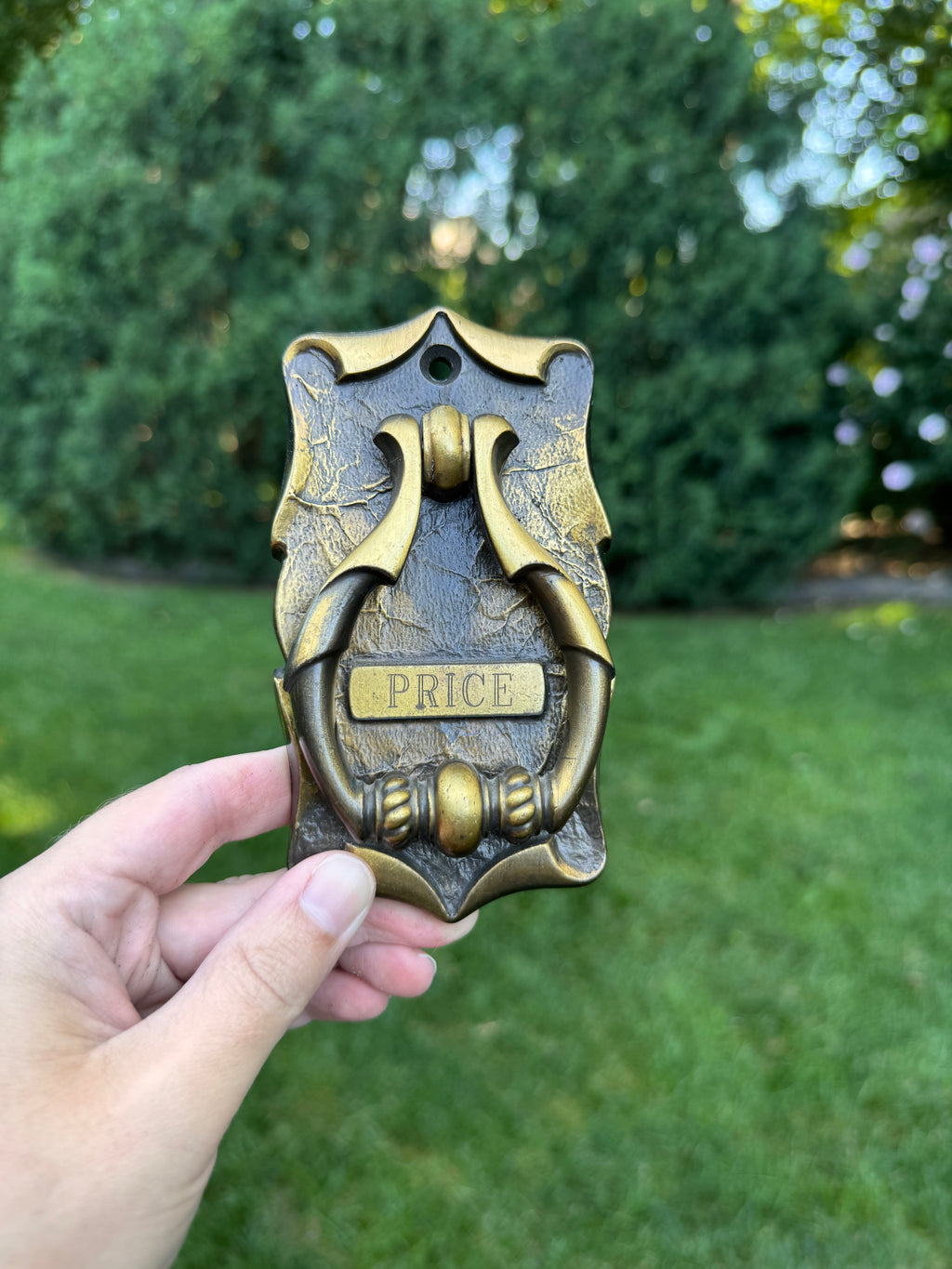 Vintage Cast Metal Personalized “PRICE” Door Knocker