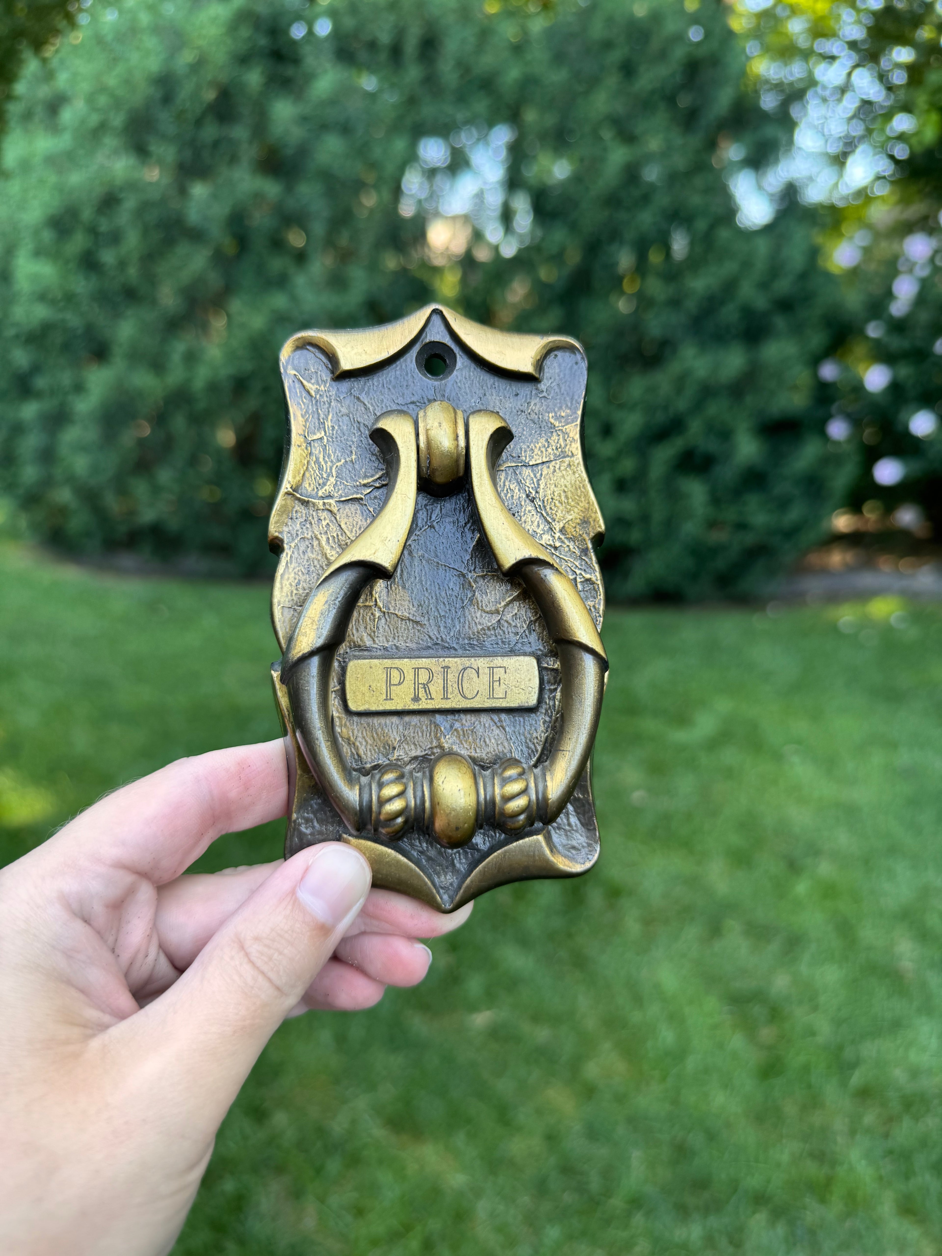 Vintage Cast Metal Personalized “PRICE” Door Knocker