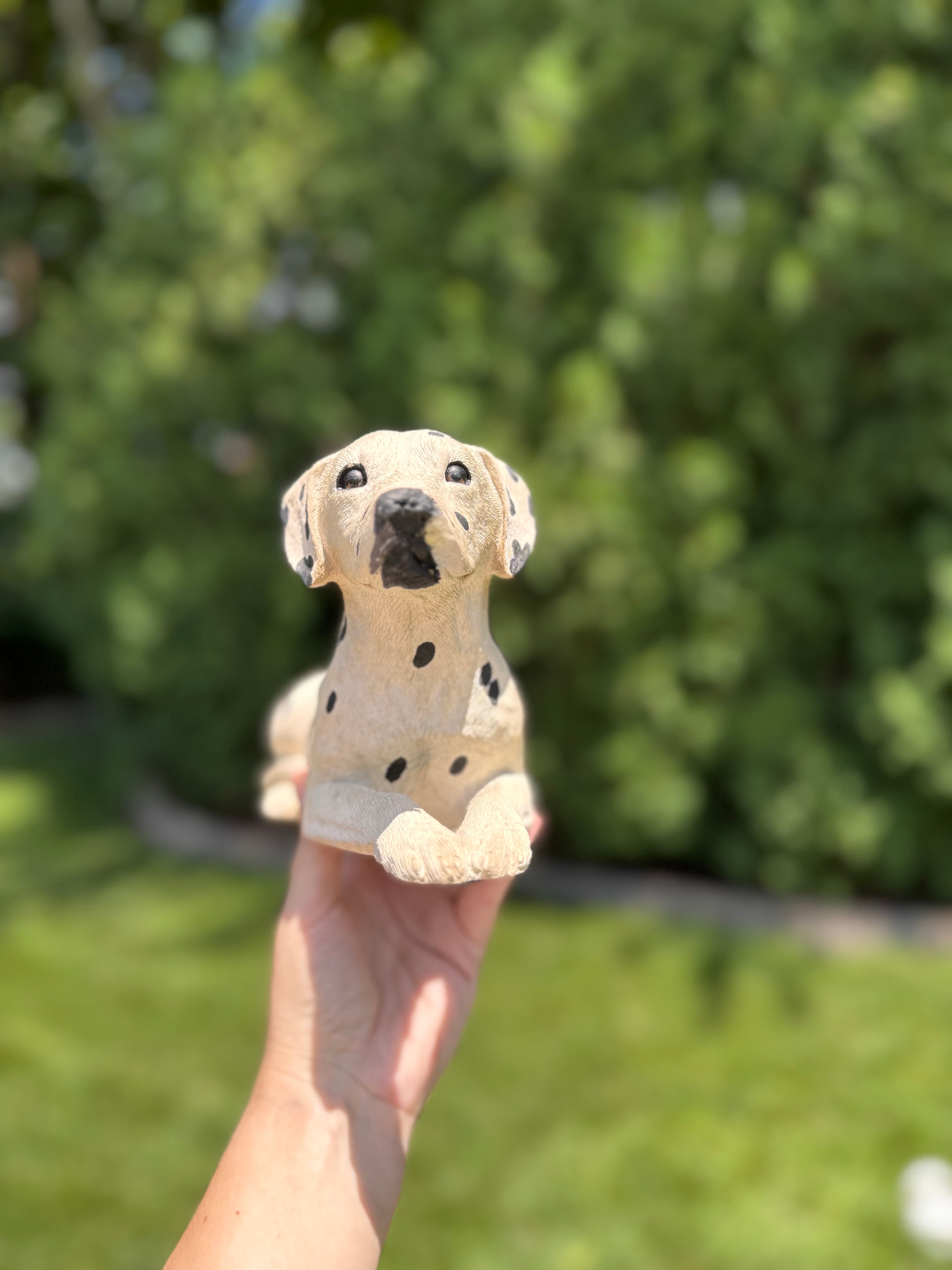 Vintage Sandicast Dalmatian Figurine | Mid-Century Modern Resin Dog Sculpture | 10”