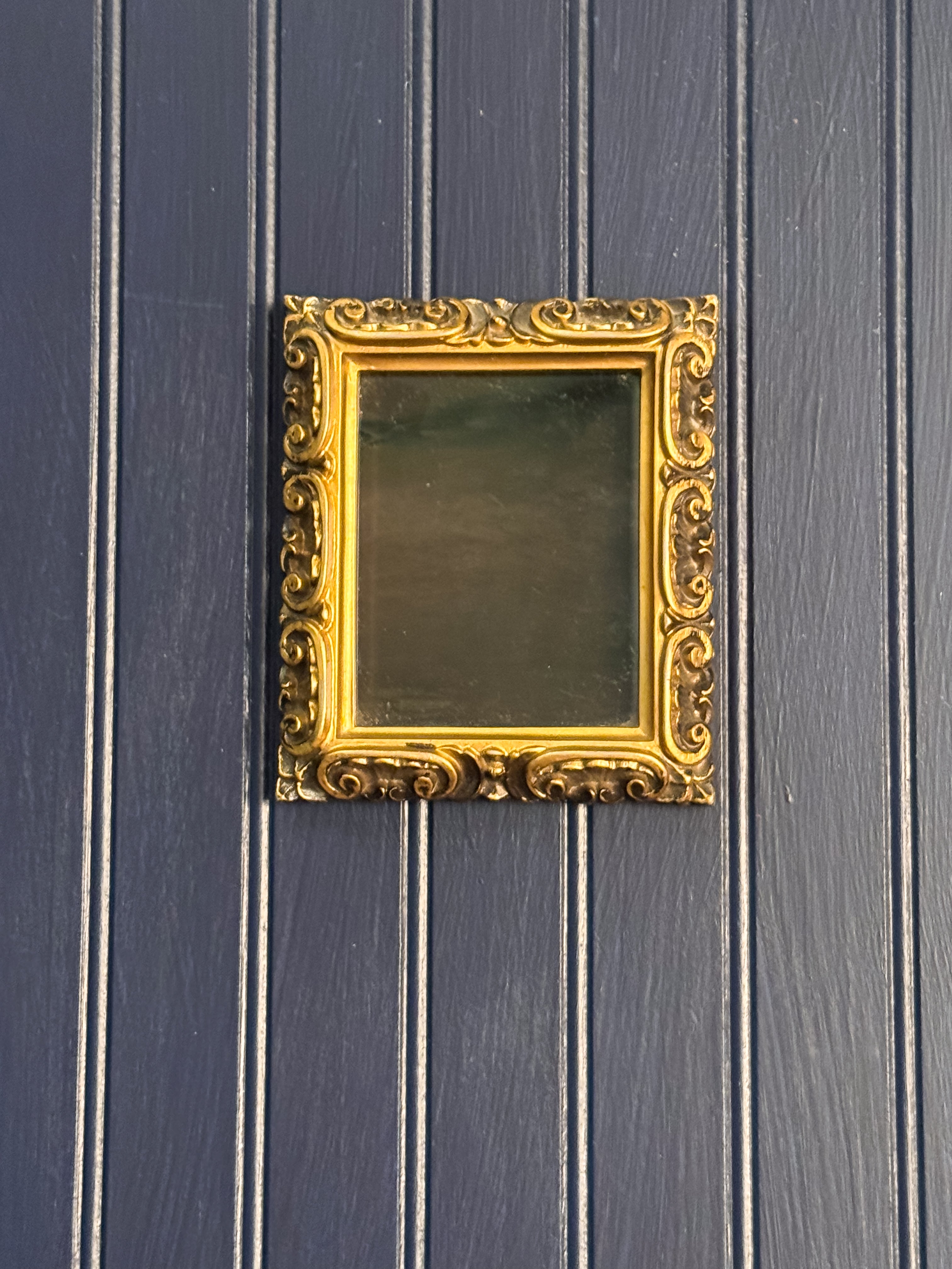 Ornate Resin Black Scrying Mirror | Gothic Revival Claude Mirror | Antiqued Gold Frame | Decorative Accent
