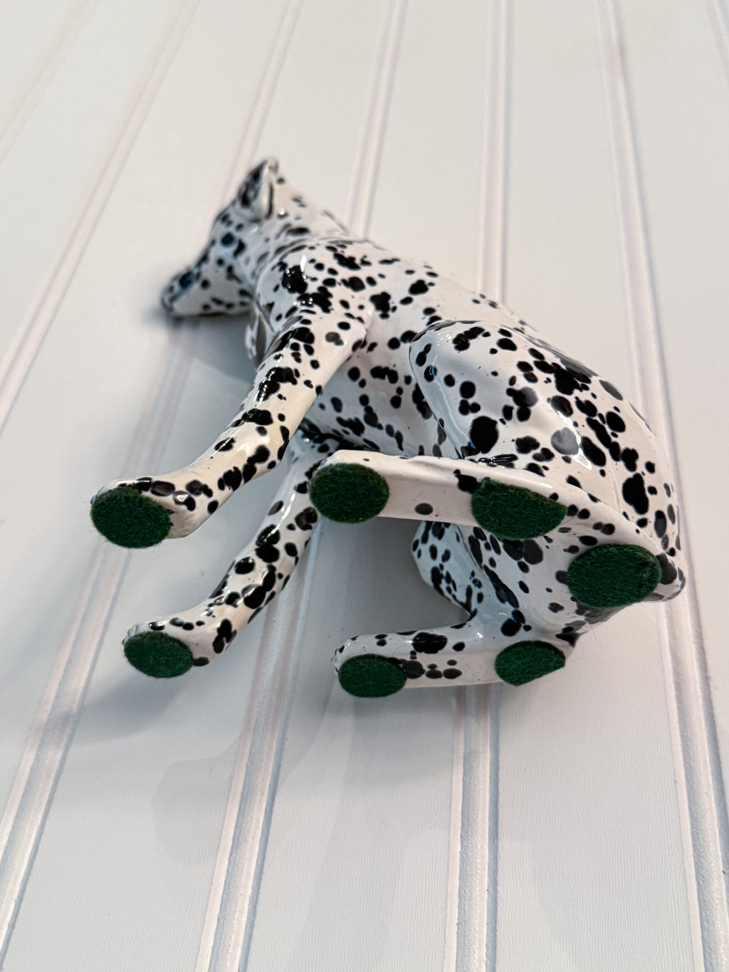 Vintage Hand-Painted Ceramic Dalmatian Figurine | Spotted Dog Statue