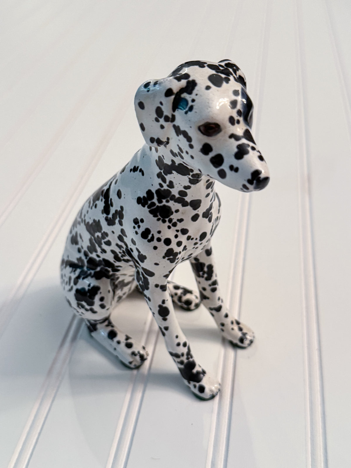 Vintage Hand-Painted Ceramic Dalmatian Figurine | Spotted Dog Statue