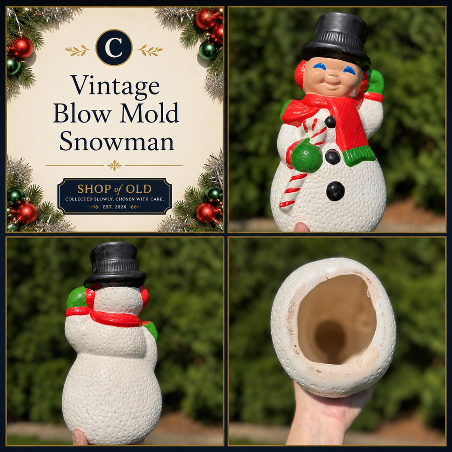 Vintage Blow Mold Snowman | Plastic Christmas Decoration