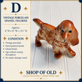 Vintage Porcelain Spaniel Figurine Orange & White Dog Statue