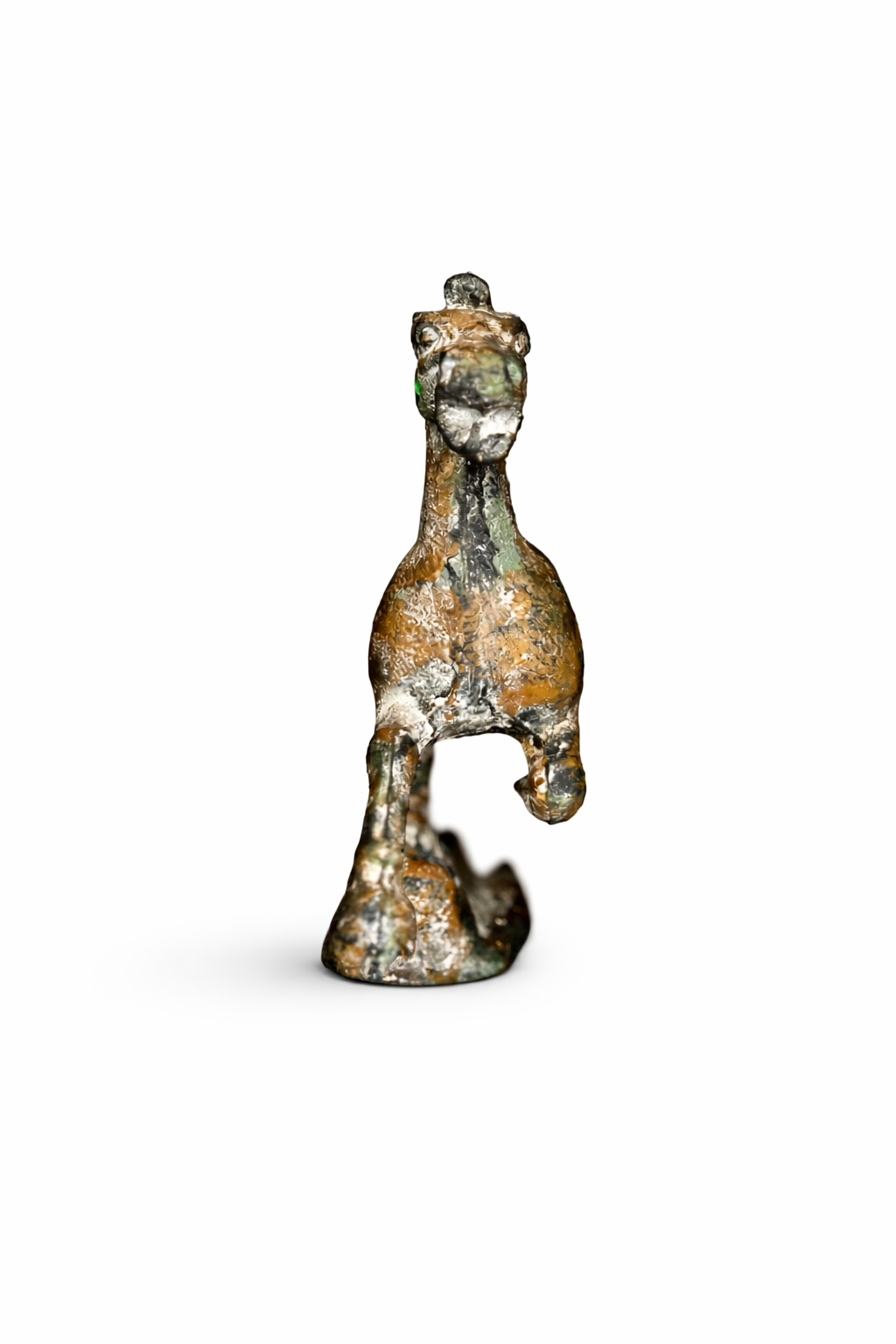 Cast Bronze Flying Horse Sculpture with Aged Patina — Inspired by Han Dynasty Form