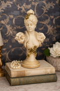 Victorian Revival Ivory Bust with Gilt Accents | Estate Found Chalkware Figure