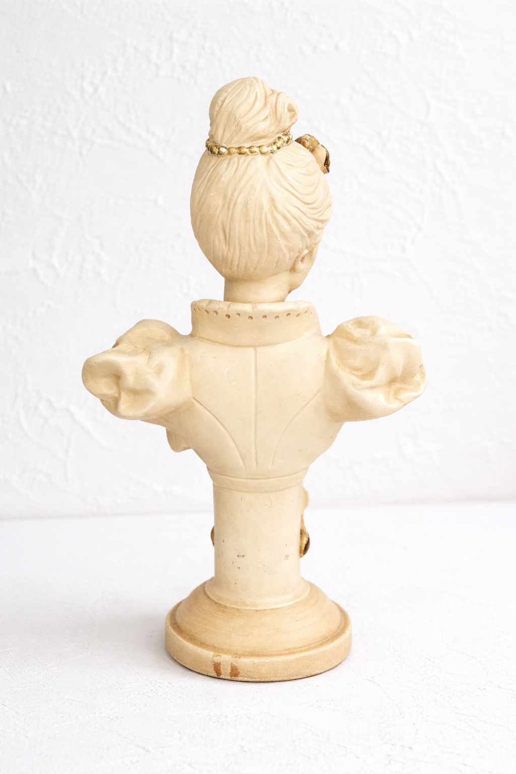 Victorian Revival Ivory Bust with Gilt Accents | Estate Found Chalkware Figure