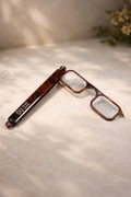 Antique Faux Tortoiseshell Folding Lorgnette Spectacles w/ Marcasite Monogram – Victorian Style Opera Glasses