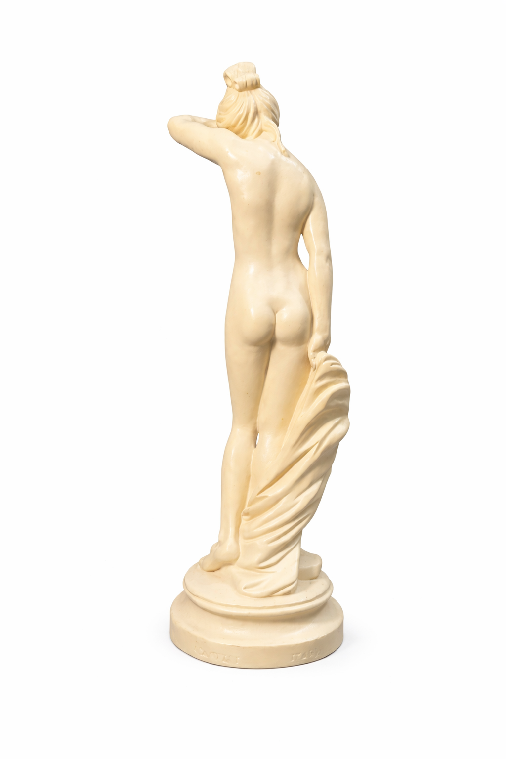 A. Santini Classical Female Figure, Signed Italian Marble Composite Sculpture